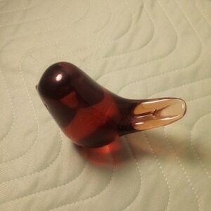 Elegant Glass Bird Figurine - Brown